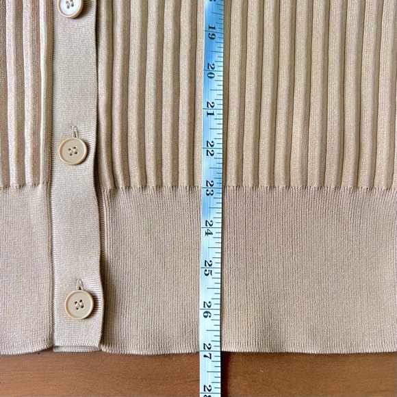 Nwt COS Wide Ribbed V Neck Cardigan Khaki - Picture 9 of 11